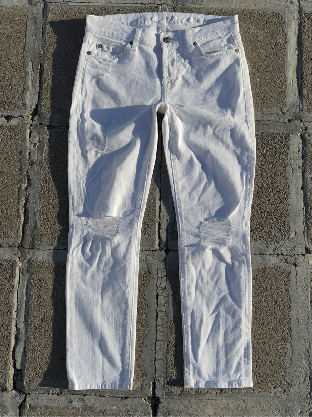 7 For All Mankind White Josefina Jean